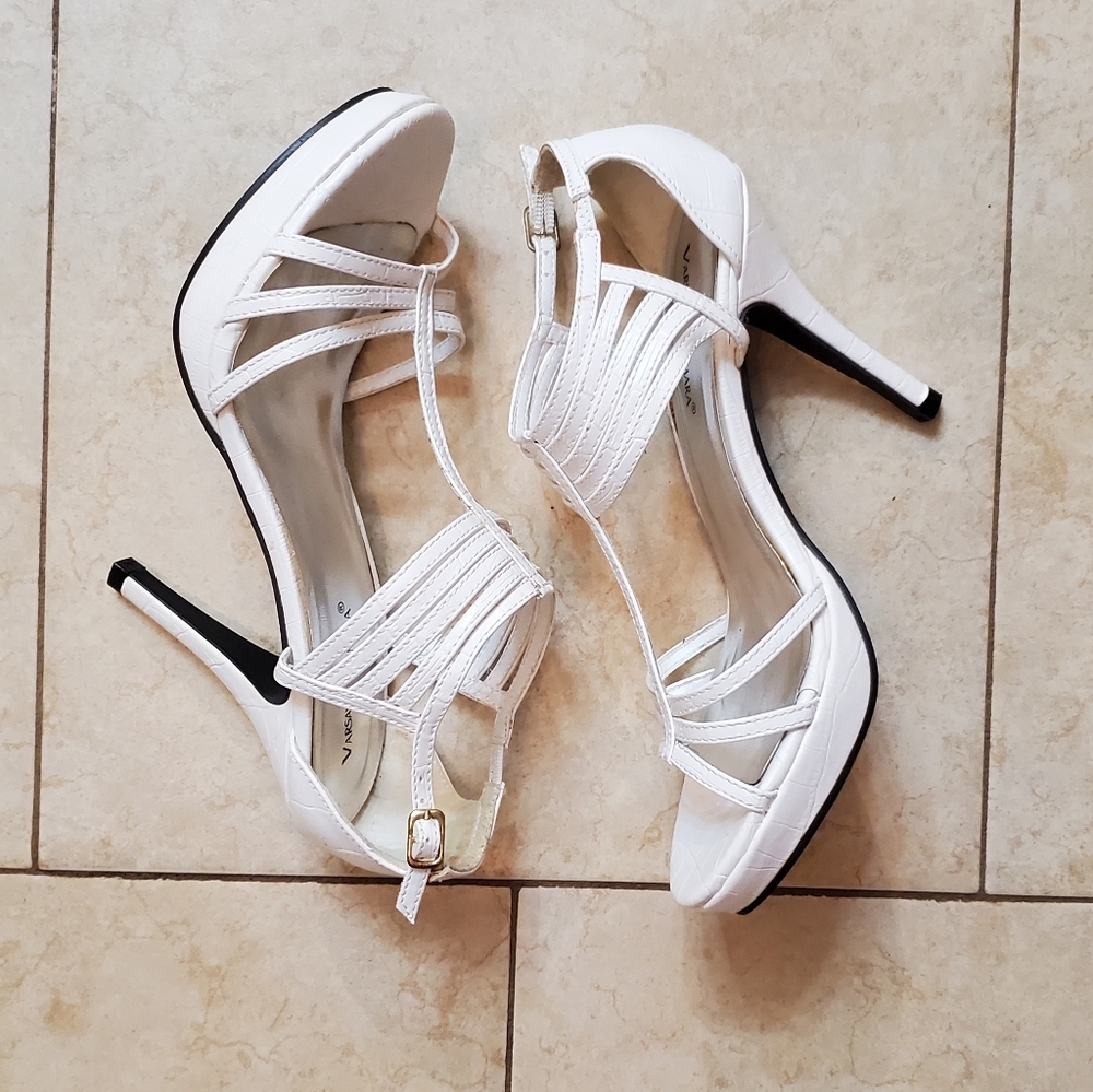 Strappy Snakeskin/reptile print women's heels